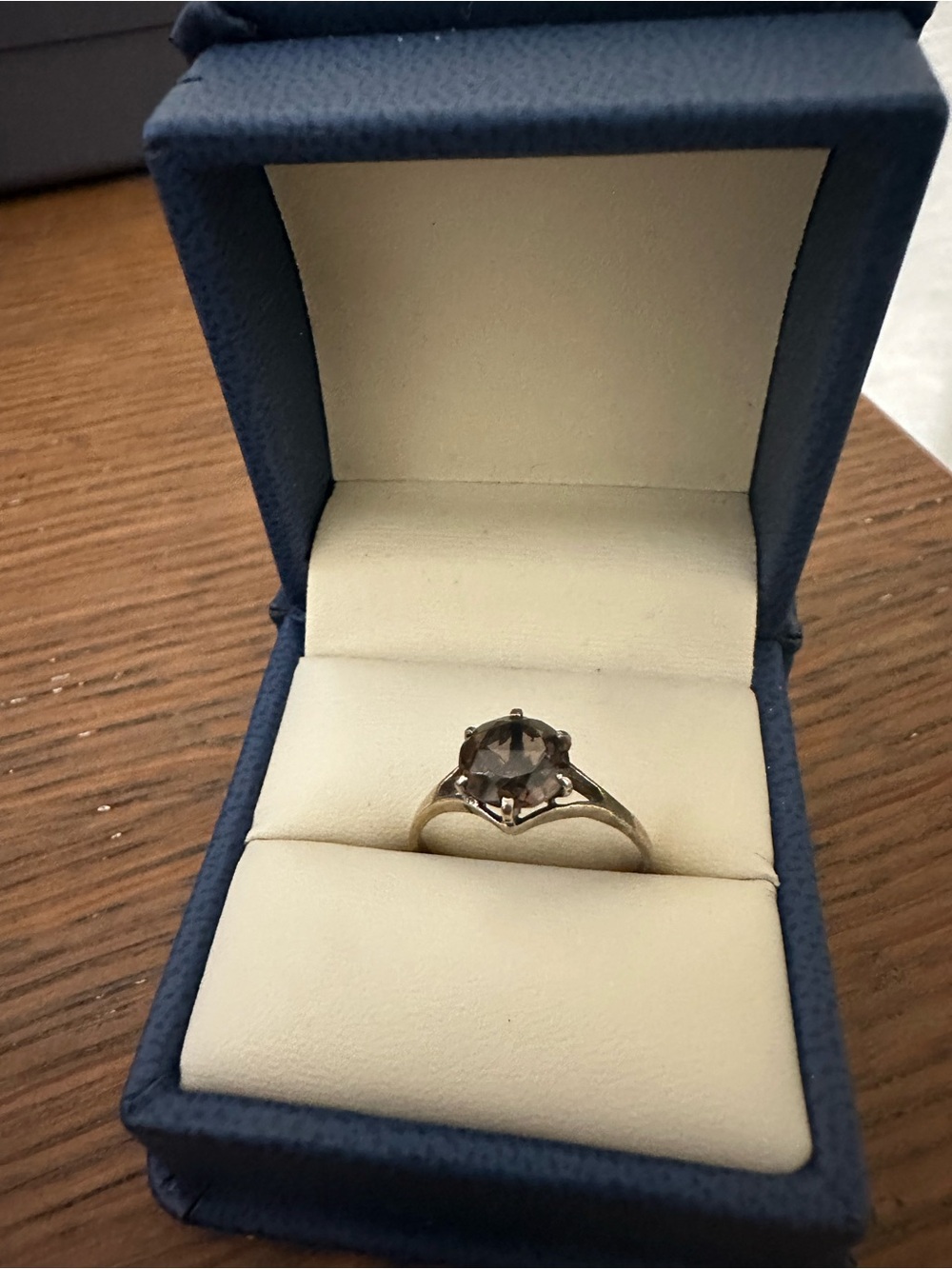 Vintage 1980s sterling silver smoky quartz 925 ring - Picture 2 of 4